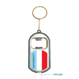 Luxembourg Flag 3 in 1 Bottle Opener LED Light KeyChain KeyRing Holder