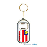 Malaysia Flag 3 in 1 Bottle Opener LED Light KeyChain KeyRing Holder