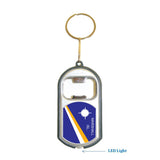 Marshall Isl. Flag 3 in 1 Bottle Opener LED Light KeyChain KeyRing Holder