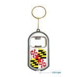 Maryland USA State 3 in 1 Bottle Opener LED Light KeyChain KeyRing Holder