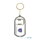 Massachusetts USA State 3 in 1 Bottle Opener LED Light KeyChain KeyRing Holder