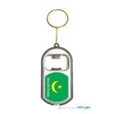 Mauritania Flag 3 in 1 Bottle Opener LED Light KeyChain KeyRing Holder