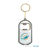 Miami Dolphins NFL 3 in 1 Bottle Opener LED Light KeyChain KeyRing Holder