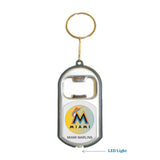Miami Marlins MLB 3 in 1 Bottle Opener LED Light KeyChain KeyRing Holder