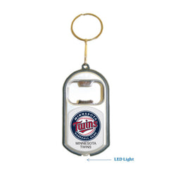 Minnesota Twins MLB 3 in 1 Bottle Opener LED Light KeyChain KeyRing Holder