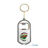 Minnesota Wild NHL 3 in 1 Bottle Opener LED Light KeyChain KeyRing Holder