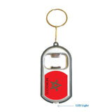 Morocco Flag 3 in 1 Bottle Opener LED Light KeyChain KeyRing Holder