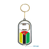 Mozambique Flag 3 in 1 Bottle Opener LED Light KeyChain KeyRing Holder