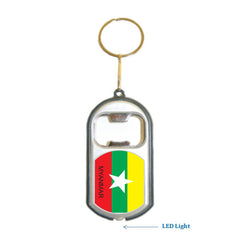 Myanmar Flag 3 in 1 Bottle Opener LED Light KeyChain KeyRing Holder