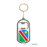 Namibia Flag 3 in 1 Bottle Opener LED Light KeyChain KeyRing Holder