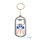 Newfoundland Flag 3 in 1 Bottle Opener LED Light KeyChain KeyRing Holder