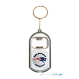 New England Patriots NFL 3 in 1 Bottle Opener LED Light KeyChain KeyRing Holder