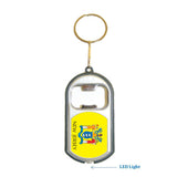 New Jersey USA State 3 in 1 Bottle Opener LED Light KeyChain KeyRing Holder