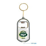 New York Jets NFL 3 in 1 Bottle Opener LED Light KeyChain KeyRing Holder