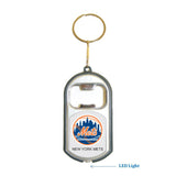 New York Mets MLB 3 in 1 Bottle Opener LED Light KeyChain KeyRing Holder