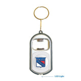 New York Rangers NHL 3 in 1 Bottle Opener LED Light KeyChain KeyRing Holder