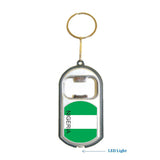 Nigeria Flag 3 in 1 Bottle Opener LED Light KeyChain KeyRing Holder