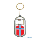 Norway Flag 3 in 1 Bottle Opener LED Light KeyChain KeyRing Holder