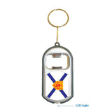 Nova Scotia Flag 3 in 1 Bottle Opener LED Light KeyChain KeyRing Holder