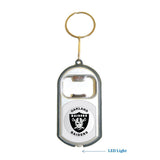 Oakland Raiders NFL 3 in 1 Bottle Opener LED Light KeyChain KeyRing Holder