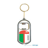 Oman Flag 3 in 1 Bottle Opener LED Light KeyChain KeyRing Holder