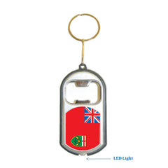 Ontario Flag 3 in 1 Bottle Opener LED Light KeyChain KeyRing Holder