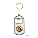 Ottawa Senators NHL 3 in 1 Bottle Opener LED Light KeyChain KeyRing Holder