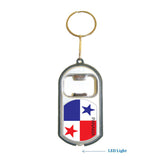 Panama Flag 3 in 1 Bottle Opener LED Light KeyChain KeyRing Holder