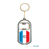 Paraguay Flag 3 in 1 Bottle Opener LED Light KeyChain KeyRing Holder