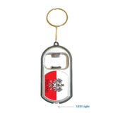 Poland Flag 3 in 1 Bottle Opener LED Light KeyChain KeyRing Holder