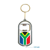 S. Africa Flag 3 in 1 Bottle Opener LED Light KeyChain KeyRing Holder