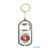 San Fransisco 49Ers NFL 3 in 1 Bottle Opener LED Light KeyChain KeyRing Holder