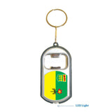 Saskatchewan Flag 3 in 1 Bottle Opener LED Light KeyChain KeyRing Holder