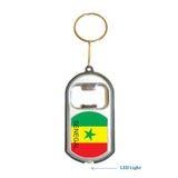 Senegal Flag 3 in 1 Bottle Opener LED Light KeyChain KeyRing Holder