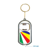 Seychelles Flag 3 in 1 Bottle Opener LED Light KeyChain KeyRing Holder