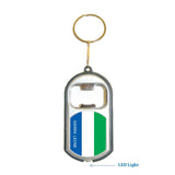 Sierra Leone Flag 3 in 1 Bottle Opener LED Light KeyChain KeyRing Holder