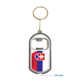 Slovakia Flag 3 in 1 Bottle Opener LED Light KeyChain KeyRing Holder
