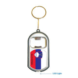 Slovenia Flag 3 in 1 Bottle Opener LED Light KeyChain KeyRing Holder