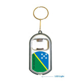 Solomon Isl Flag 3 in 1 Bottle Opener LED Light KeyChain KeyRing Holder