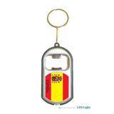 Spain Flag 3 in 1 Bottle Opener LED Light KeyChain KeyRing Holder