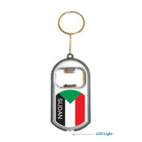 Sudan Flag 3 in 1 Bottle Opener LED Light KeyChain KeyRing Holder