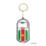Suriname Flag 3 in 1 Bottle Opener LED Light KeyChain KeyRing Holder