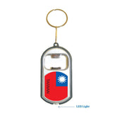 Taiwan Flag 3 in 1 Bottle Opener LED Light KeyChain KeyRing Holder