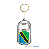 Tanzania Flag 3 in 1 Bottle Opener LED Light KeyChain KeyRing Holder