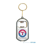 Texas Rangers MLB 3 in 1 Bottle Opener LED Light KeyChain KeyRing Holder