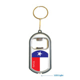 Texas USA State 3 in 1 Bottle Opener LED Light KeyChain KeyRing Holder