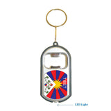 Tibet Flag 3 in 1 Bottle Opener LED Light KeyChain KeyRing Holder