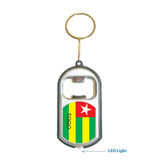 Togo Flag 3 in 1 Bottle Opener LED Light KeyChain KeyRing Holder
