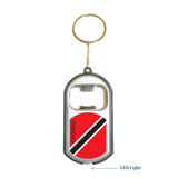 Trinidad Flag 3 in 1 Bottle Opener LED Light KeyChain KeyRing Holder