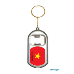 Vietnam 2 Flag 3 in 1 Bottle Opener LED Light KeyChain KeyRing Holder